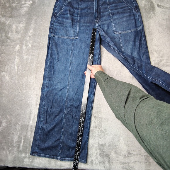 American Eagle Jeans Women 34W Short Dreamy Drape Super High Rise Baggy Wide Leg - Picture 4 of 12